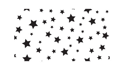 Black stars scattered on white background, night sky