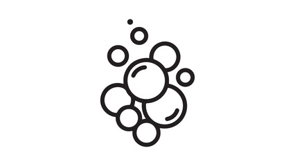 Bubbles icon, soapy foam, clean water, bath, shower