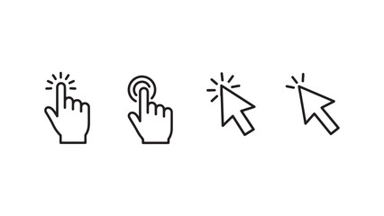 Click, Touch, Cursor Icons Set for User Interface