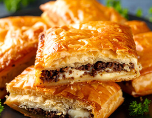 Close-Up of Crispy Martabak with Rich Chocolate Layers