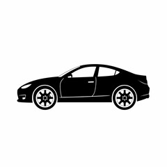 Fototapeta premium Sleek black car graphic for modern designs, showcasing transportation and automotive concepts beautifully