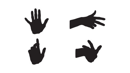 Hand shadows, gestures, poses, silhouettes, black and white