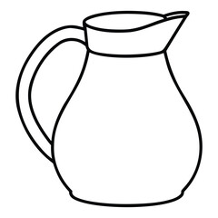 glass pitcher black line art illustration vector graphic design