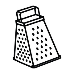 grater kitchen utensil cooking tool household item black illustration isolated on white