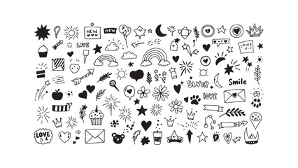 Fototapeta premium Hand-Drawn Doodle Elements Collection for Creative Projects