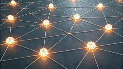 Geometric Network of Glowing Spheres Connected by Lines on Textured technology background new latest web ai background futuristic hud cyber security neural network data tech download ai background