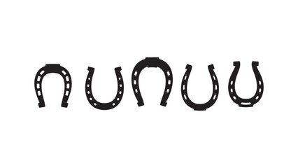 Horseshoe arrangement luck symbol isolated on white