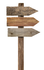 close up of a wooden sign on white background