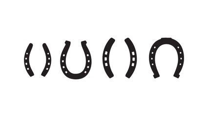 Horseshoes collection isolated on white background