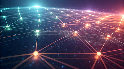 Interconnected glowing nodes and lines forming a digital network with technology background new latest web ai background futuristic hud cyber security neural network data tech download ai background