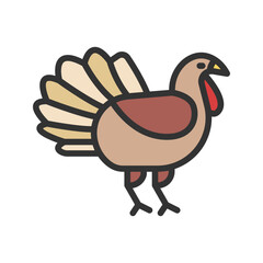 Turkey icon vector image. Suitable for mobile apps, web apps and print media.