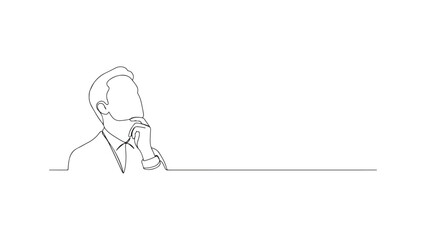 Man thinking, pondering, contemplation, business, idea, concept