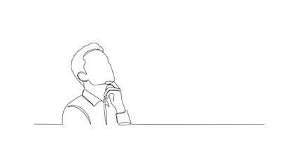 Man thinking, pondering, contemplation, business, idea, concept