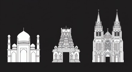 Fototapeta premium World Architecture Silhouettes