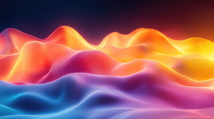 Abstract rendered 3d colorful textured landscape with vibrant gradients and a dark background