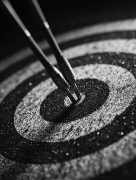 Close-up of a target with arrows