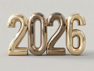 The number 2026 in golden inflated balloon