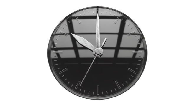 Modern Black Clock Design Time Management Concept Business and Schedule Illustration