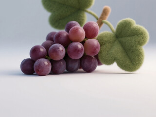 Creative 3D Illustration of Ripe Grape Cluster with Felt Texture: Abstract Commercial Background for Business Presentations, Financial Technology, and Economic Growth Concepts. Versatile Design Elemen