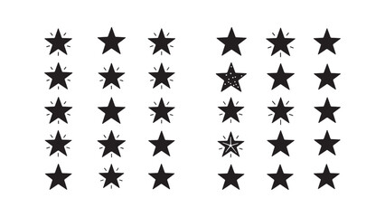 Star shapes collection, various styles, isolated symbols