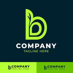 Leaf accented letter B logo design for eco conscious brand identity  
