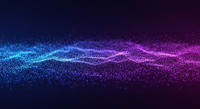 Abstract digital waveform with neon glow