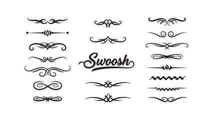 Swoosh flourishes and ornaments for decorative accents