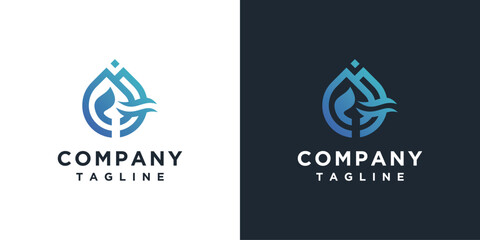 Water drop logo design template. Water drop logo design inspiration.	
