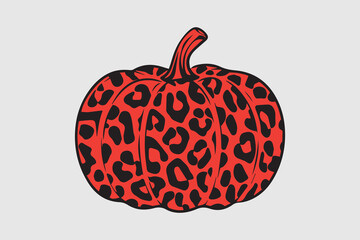 leopard pumpkin illustration vector