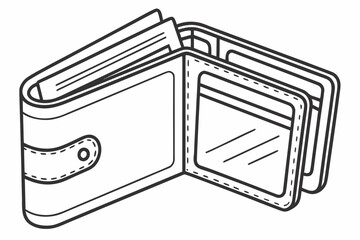 Open BiFold Wallet with Cards and Bills.