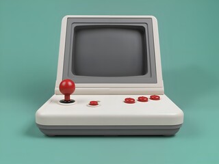 Retro Gamepad, Muted Teal Background