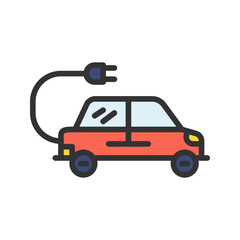 Electric Car icon vector image. Suitable for mobile apps, web apps and print media.