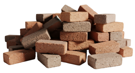 Pile of Brown and Gray Bricks Construction Material Texture