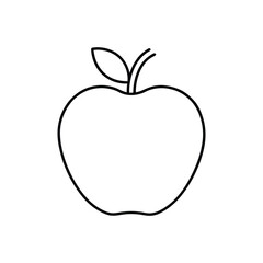 Outline vector of a sliced apple showing core and seeds. Ideal for nutrition and food science visuals.

