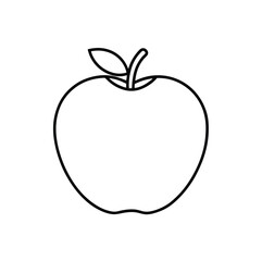 Simple apple outline perfect for labeling organic or health-related food products.

