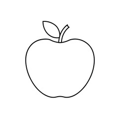 Classic black and white apple outline suitable for UI, labels, and printable materials.

