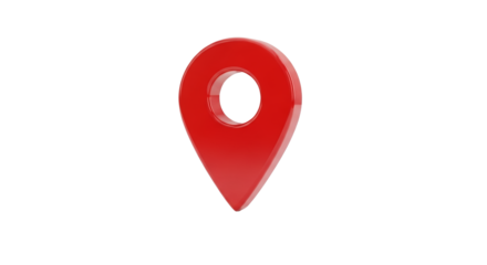 Red 3D Location Marker Pin Icon on White Background