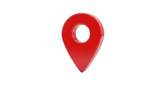 Red 3D Location Marker Pin Icon on White Background