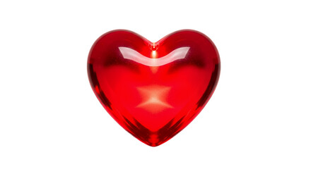 Red Glass Heart Shape Valentines Day Love Symbol Romantic Passion Shiny Glowing Abstract