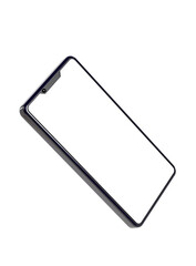 白い画面のスマートフォンの3Dイラスト
