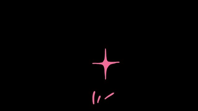 Hand-Drawn, Glitter, Loop Animation, 2D, Seamless, Anime Style, Sparkle Effect, Kawaii, Transparent Background, アニメ風のキラキラエフェクト, 手描き, アニメ, かわいい, Y2K, Illustration