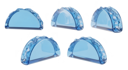 3D rendering of water tacos Action of cascading waves on the exterior set against a clean white backdrop suitable for refreshing food concepts or aquatic designs