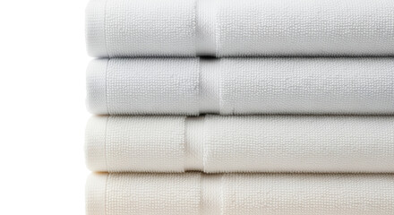 Rolled bath towels stack of soft fluffy textiles spa hotel bathroom clean linen white tow