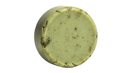 Round Herbal Soap Bar Organic Handmade Cosmetic Product Spa Wellness Green Texture