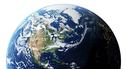 Satellite View of Planet Earth Showing Continents Oceans and Clouds
