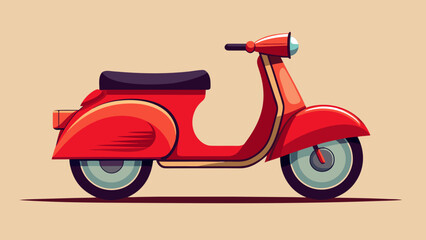 Obraz premium Classic red scooter illustration