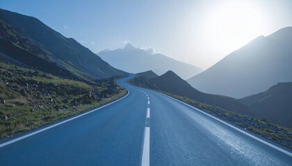 Naklejka premium beautiful windy road going off into the endless distance 