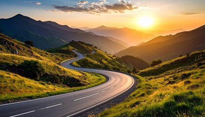 beautiful windy road going off into the endless distance 