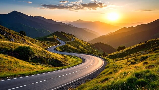beautiful windy road going off into the endless distance 