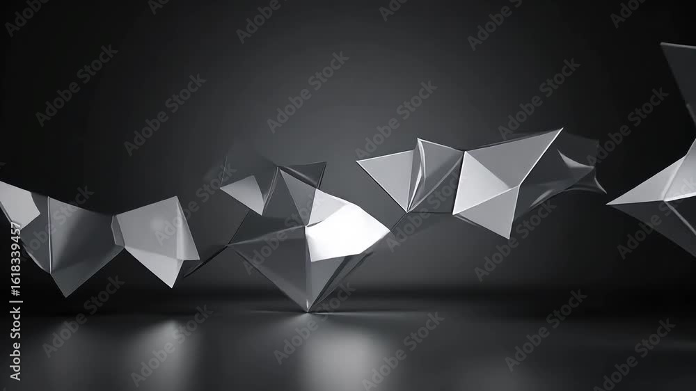 Aufkleber abstract geometric shape animation looping background in black and white for presentation